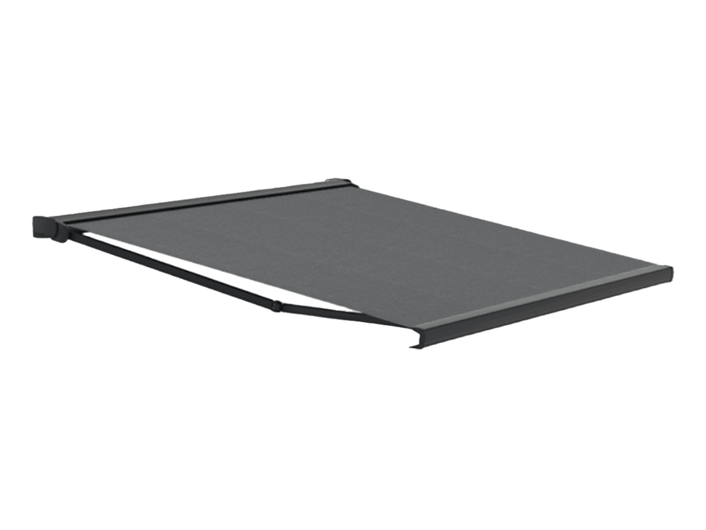 SUNFLECT® Terrasscherm op maat - Antraciet structuurlak (Ral 7016) en Effen grijs 31597 Doek