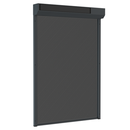 SUNFLECT® Solar Screen op maat - Antraciete Afgeschuinde Omkasting en Grijs - zwart 108118 Doek