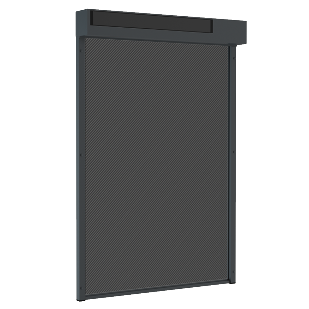 SUNFLECT® Solar Screen op maat - Antraciete Vierkante Omkasting en Grijs - Zwart 108118 Doek