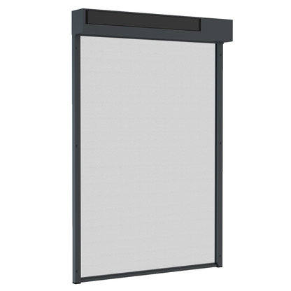 SUNFLECT® Solar Screen op maat - Antraciete Vierkante Omkasting en Wit 101101 Doek