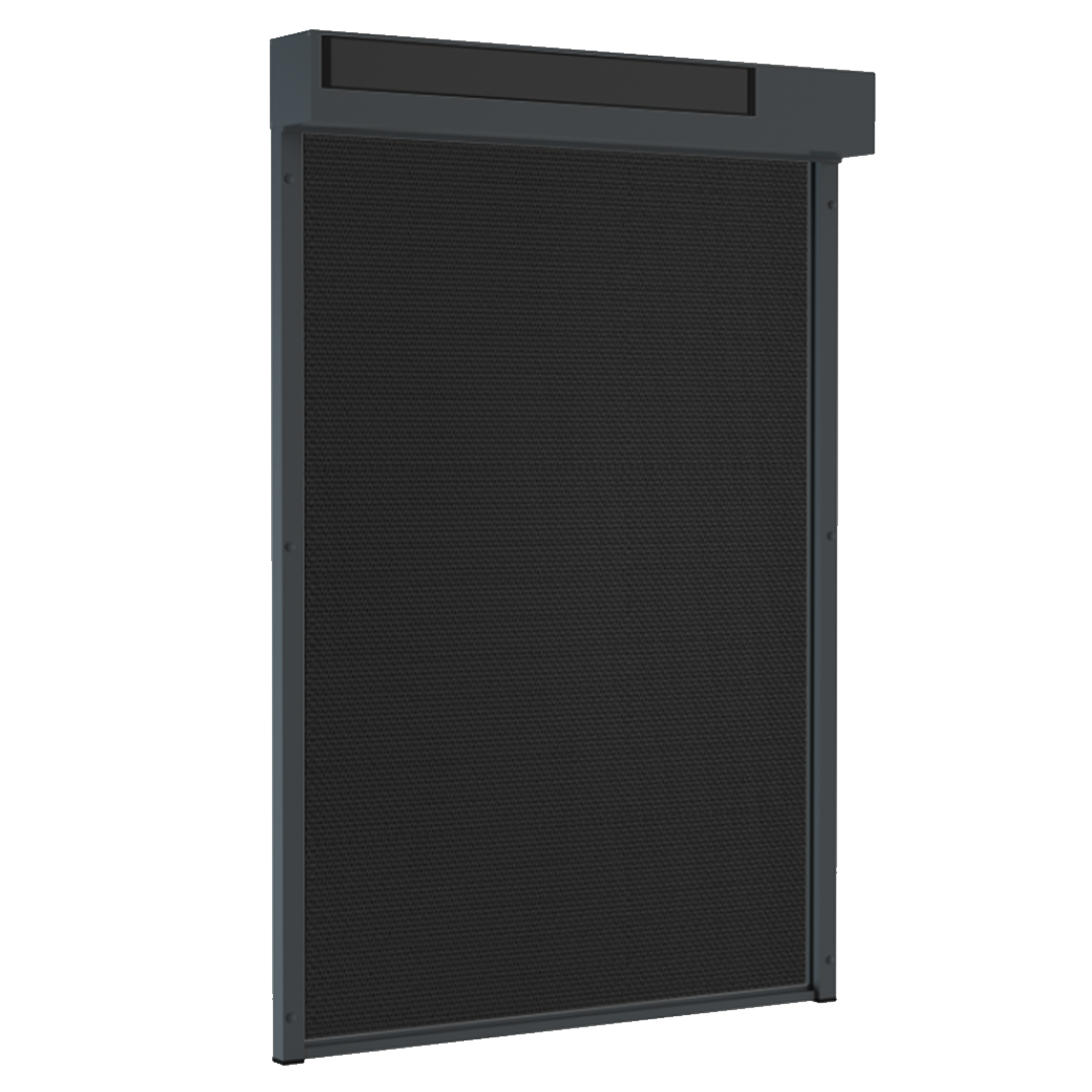 SUNFLECT® Solar Screen op maat - Antraciete Vierkante Omkasting en Zwart 118118 Doek