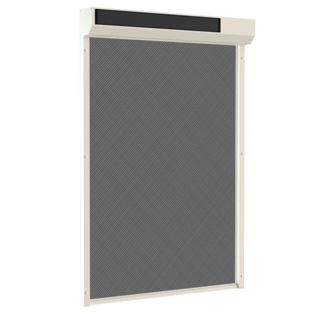 SUNFLECT® Solar Screen op maat - Crème witte Afgeschuinde Omkasting en Grijs - wit 108101 Doek