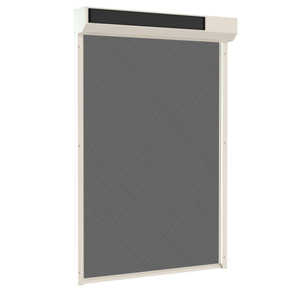 SUNFLECT® Solar Screen op maat - Crème witte Afgeschuinde Omkasting en Grijs - wit 108101 Doek