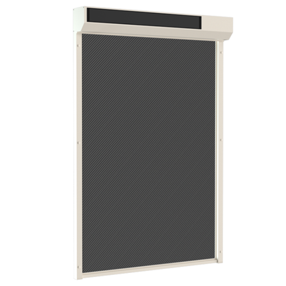 SUNFLECT® Solar Screen op maat - Crème witte Afgeschuinde Omkasting en Grijs - zwart 108118 Doek