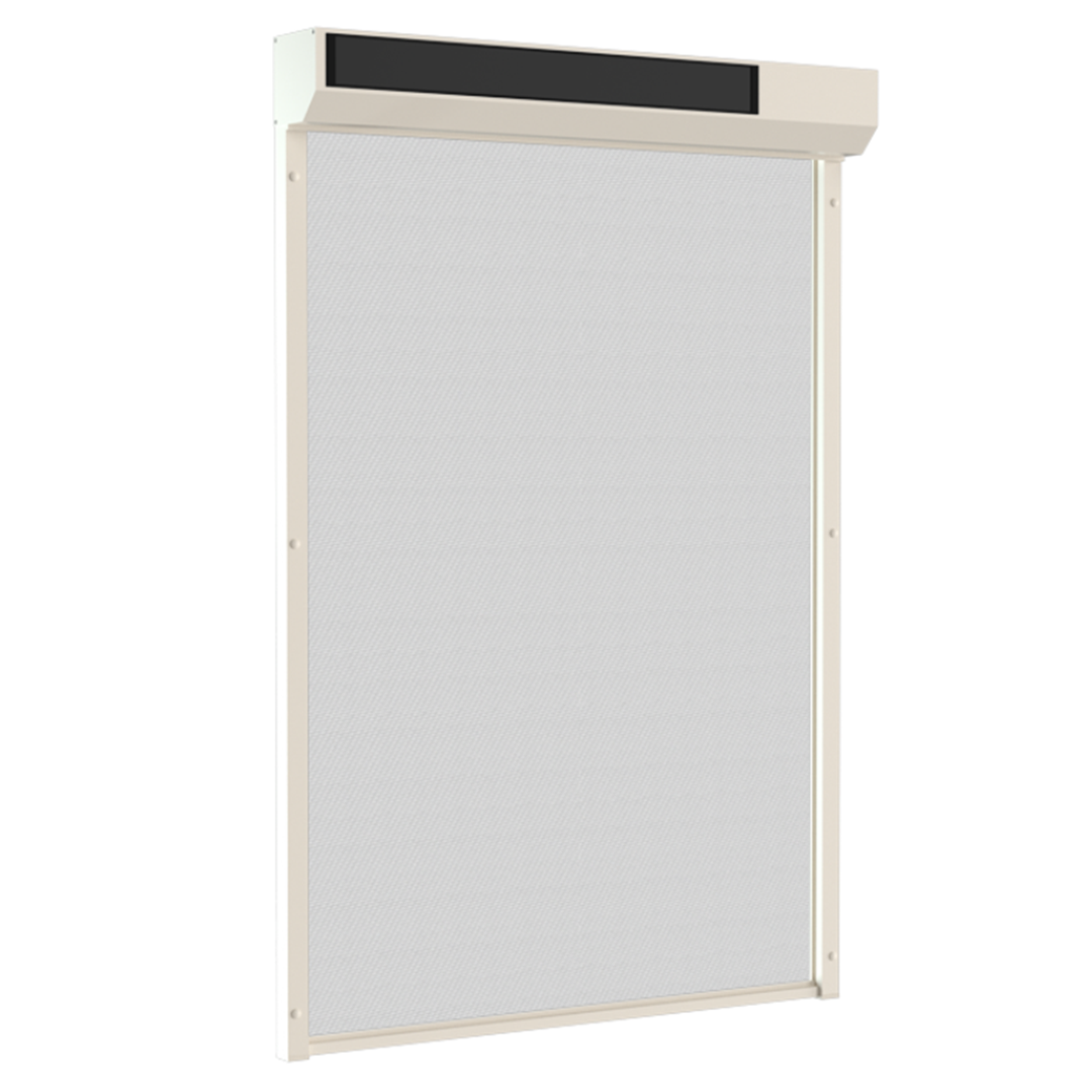 SUNFLECT® Solar Screen op maat - Crème witte Afgeschuinde Omkasting en Wit 101101 Doek