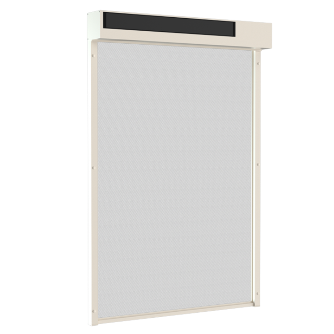 SUNFLECT® Solar Screen op maat - Crème witte Vierkante Omkasting en Wit 101101 Doek