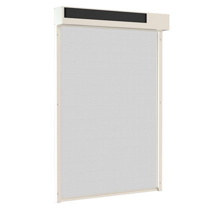 SUNFLECT® Solar Screen op maat - Crème witte Vierkante Omkasting en Wit 101101 Doek