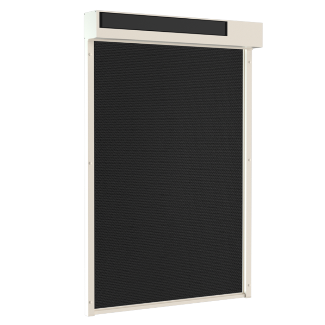 SUNFLECT® Solar Screen op maat - Crème witte Vierkante Omkasting en Zwart 118118 Doek