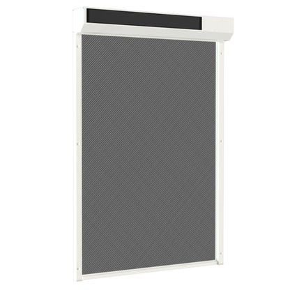 SUNFLECT® Solar Screen op maat - Witte Afgeschuinde Omkasting en Grijs - wit 108101 Doek