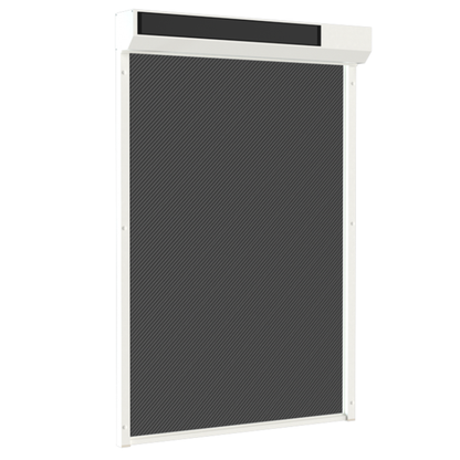 SUNFLECT® Solar Screen op maat - Witte Afgeschuinde Omkasting en Grijs - zwart 108118 Doek