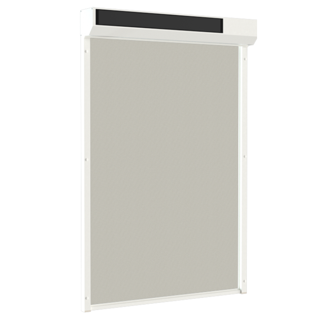 SUNFLECT® Solar Screen op maat - Witte Afgeschuinde Omkasting en Linnen - wit 116101 Doek