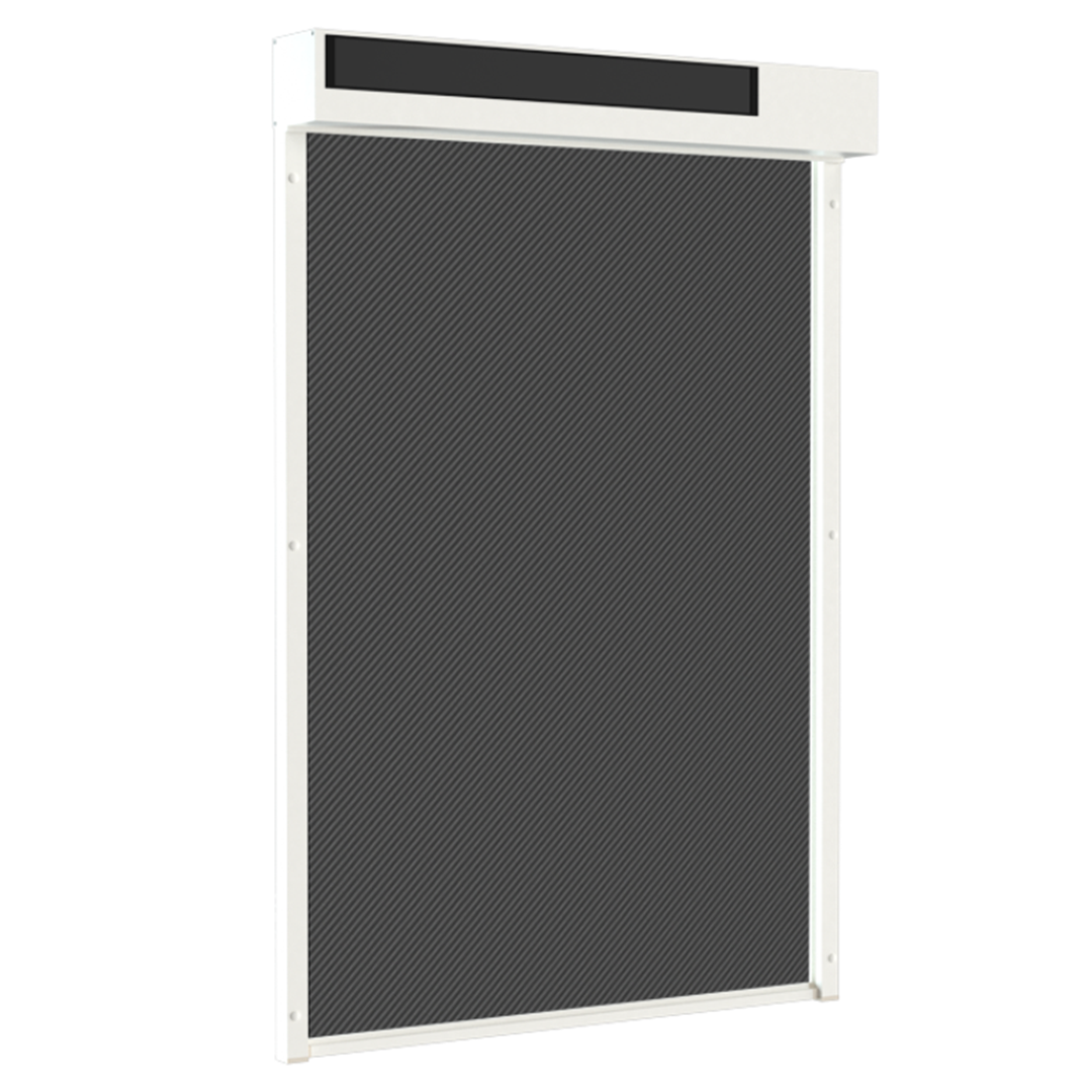 SUNFLECT® Solar Screen op maat - Witte Vierkante Omkasting en Grijs - zwart 108118 Doek