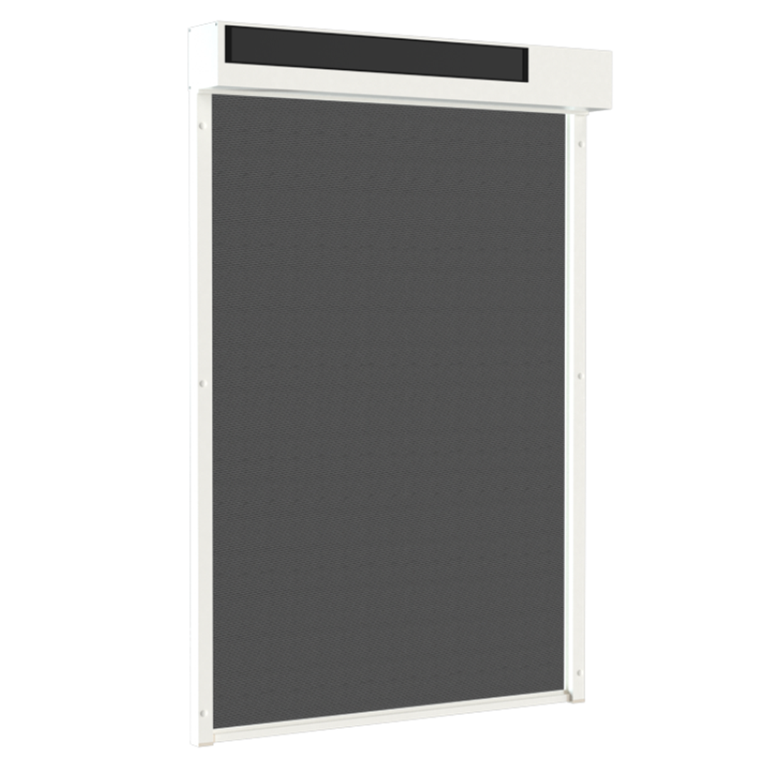 SUNFLECT® Solar Screen op maat - Witte Vierkante Omkasting en Grijs 108108 Doek