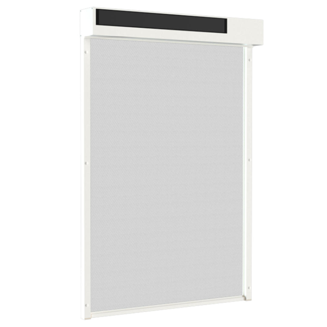 SUNFLECT® Solar Screen op maat - Witte Vierkante Omkasting en Wit 101101 Doek