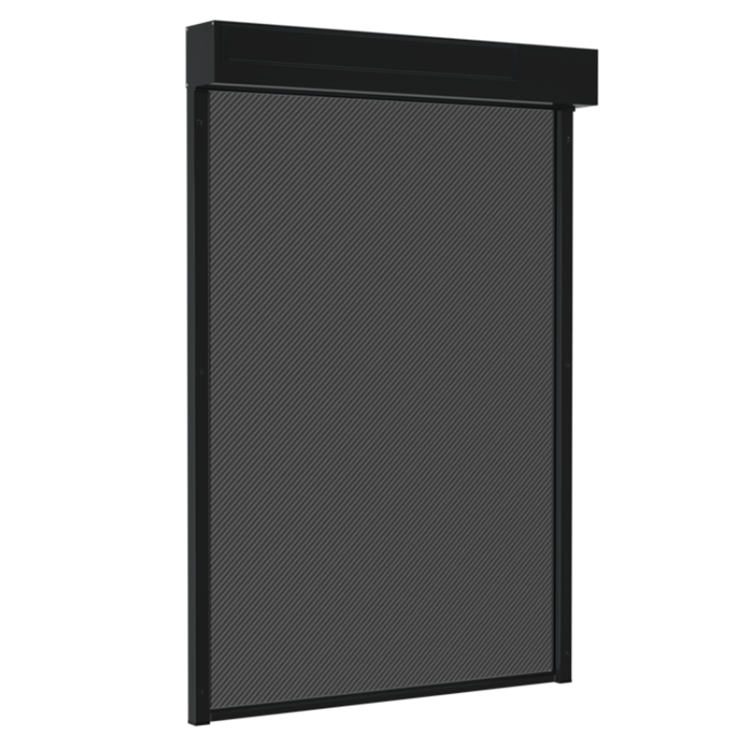 SUNFLECT® Solar Screen op maat - Zwarte Vierkante Omkasting en Grijs - zwart 108118 Doek