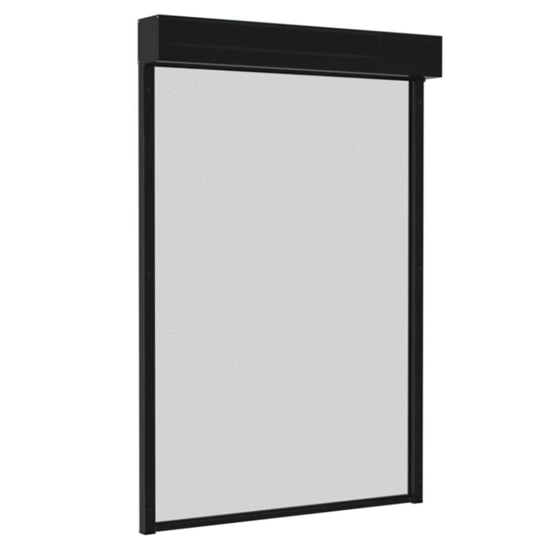 SUNFLECT® Solar Screen op maat - Zwarte Vierkante Omkasting en Wit 101101 Doek