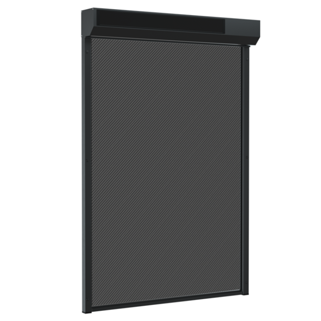 SUNFLECT® Solar Screen op maat - Zwartgrijze Afgeschuinde Omkasting en Grijs - zwart 108118 Doek