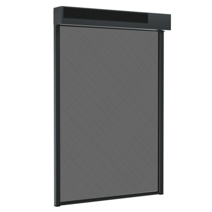 SUNFLECT® Solar Screen op maat - Zwartgrijze Vierkante Omkasting en Grijs - wit 108101 Doek