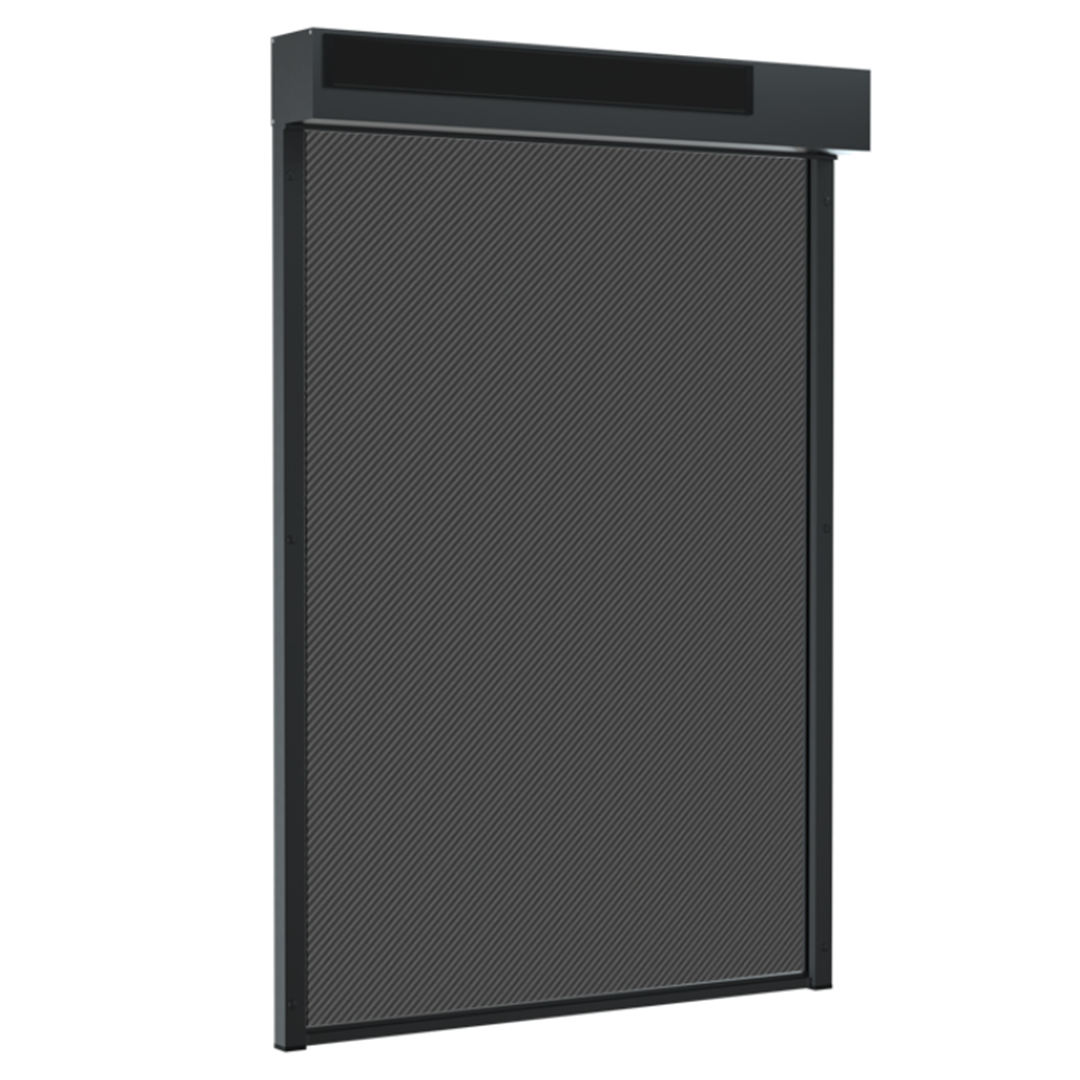 SUNFLECT® Solar Screen op maat - Zwartgrijze Vierkante Omkasting en Grijs - zwart 108118 Doek