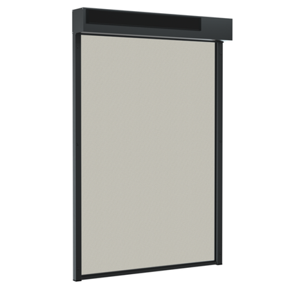 SUNFLECT® Solar Screen op maat - Zwartgrijze Vierkante Omkasting en Linnen - wit 116101 Doek