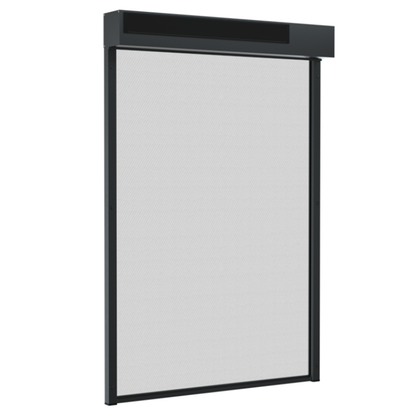 SUNFLECT® Solar Screen op maat - Zwartgrijze Vierkante Omkasting en Wit 101101 Doek