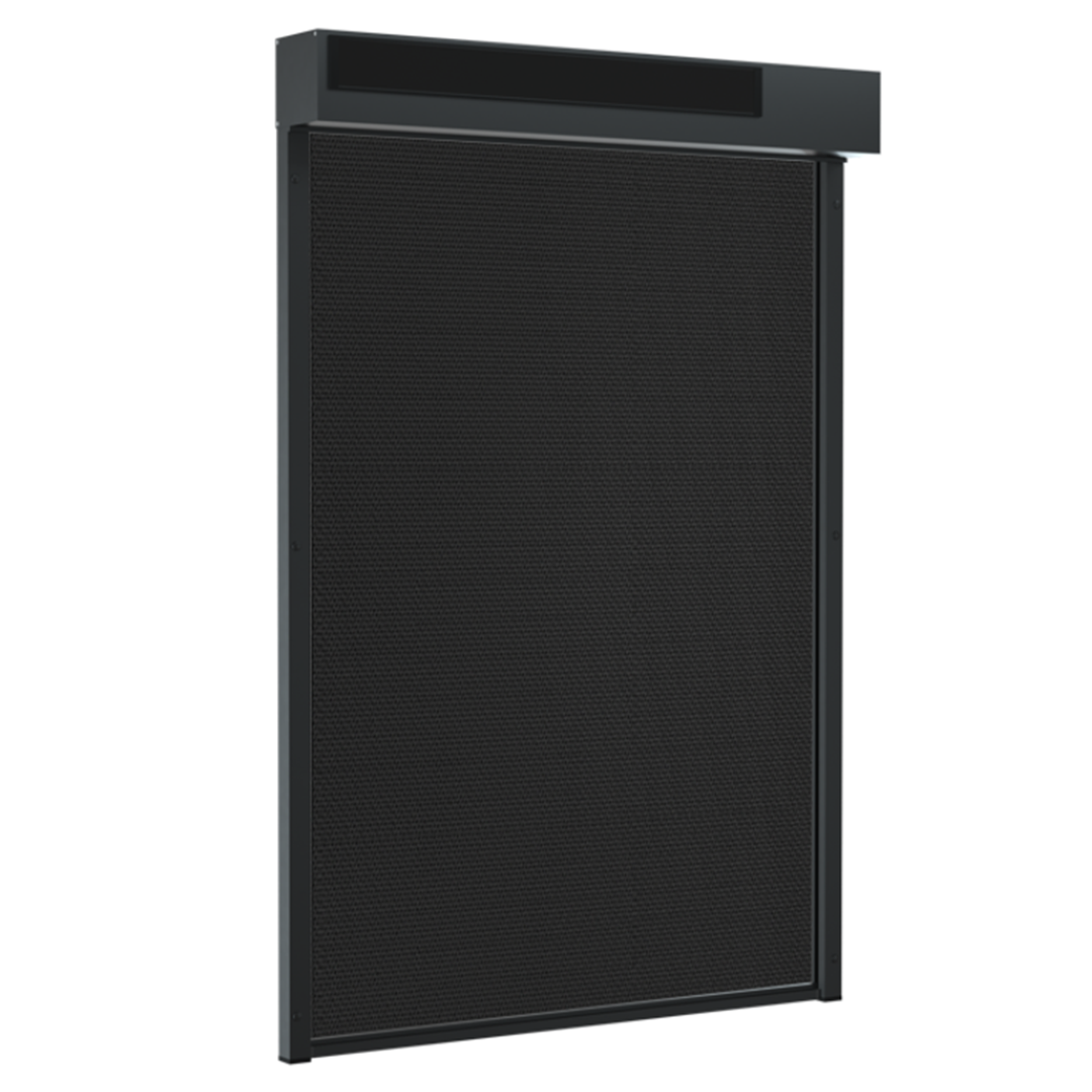 SUNFLECT® Solar Screen op maat - Zwartgrijze Vierkante Omkasting en Zwart 118118 Doek