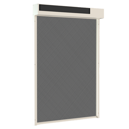 SUNFLECT® Solar Screen op maat - Crème witte Vierkante Omkasting en Grijs - wit 108101 Doek