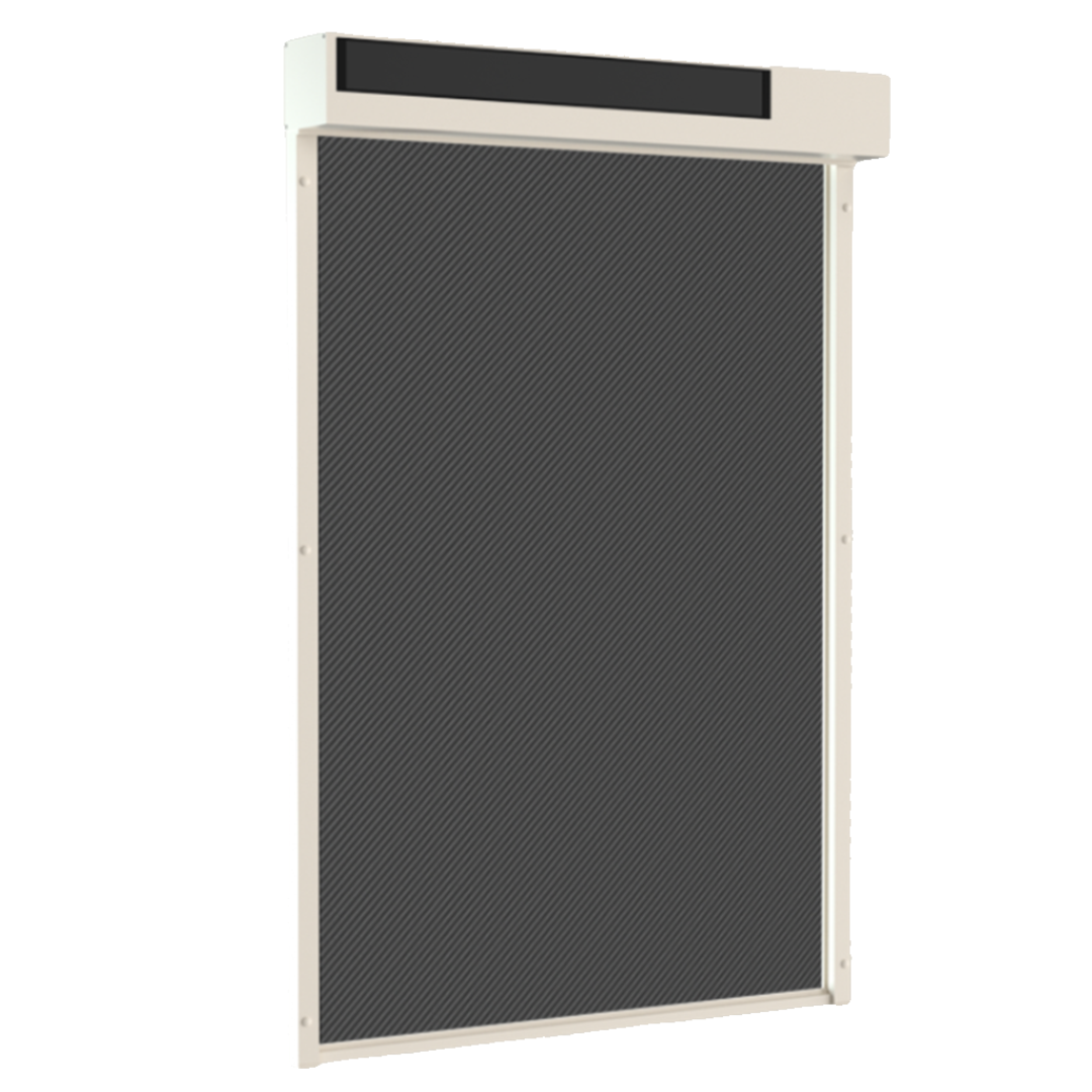 SUNFLECT® Solar Screen op maat - Crème witte Vierkante Omkasting en Grijs - zwart 108118 Doek