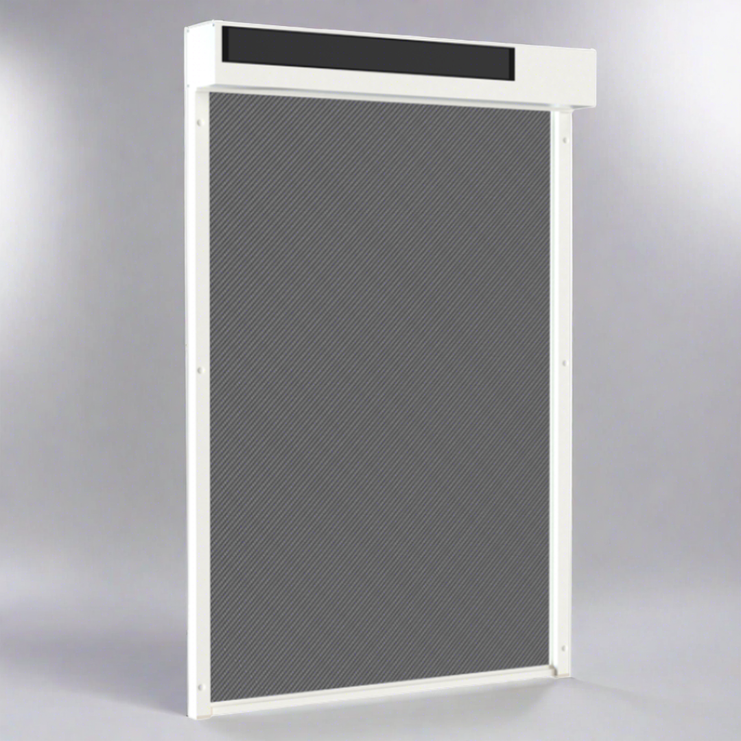 SUNFLECT® Solar Screen op maat - Witte Vierkante Omkasting en Grijs - wit 108101 Doek