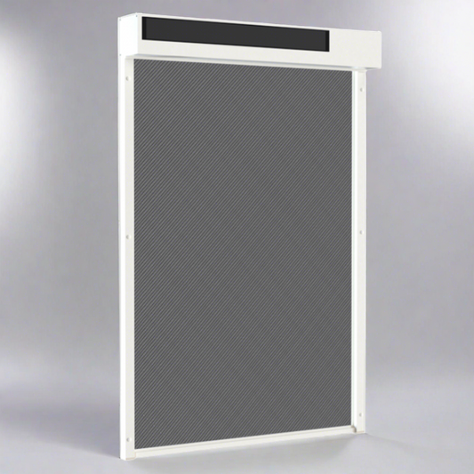 SUNFLECT® Solar Screen op maat - Witte Vierkante Omkasting en Grijs - wit 108101 Doek