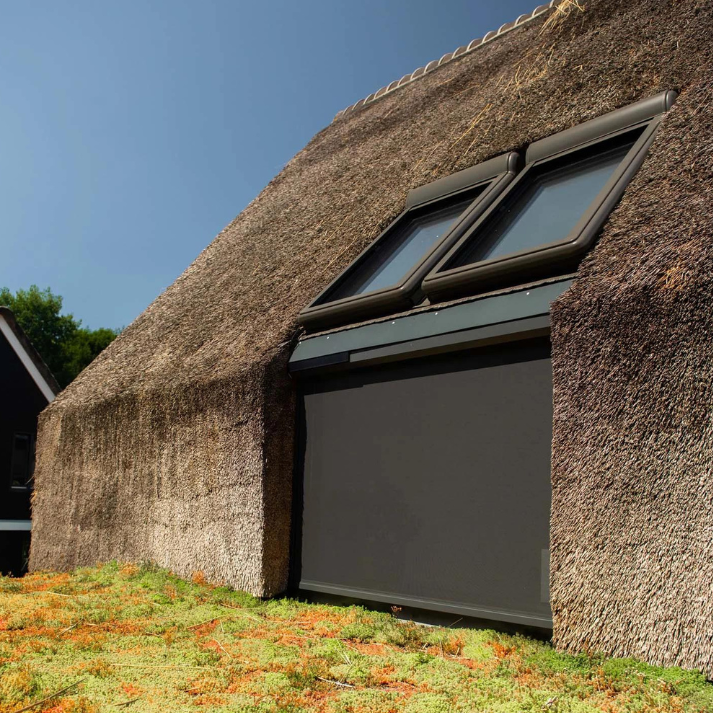 SUNFLECT® Solar Screen op maat - Zwartgrijze Vierkante Omkasting en Grijs - zwart 108118 Doek