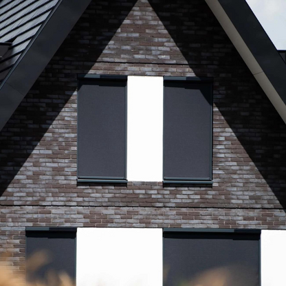 SUNFLECT® Solar Screen op maat - Zwartgrijze Vierkante Omkasting en Linnen - wit 116101 Doek